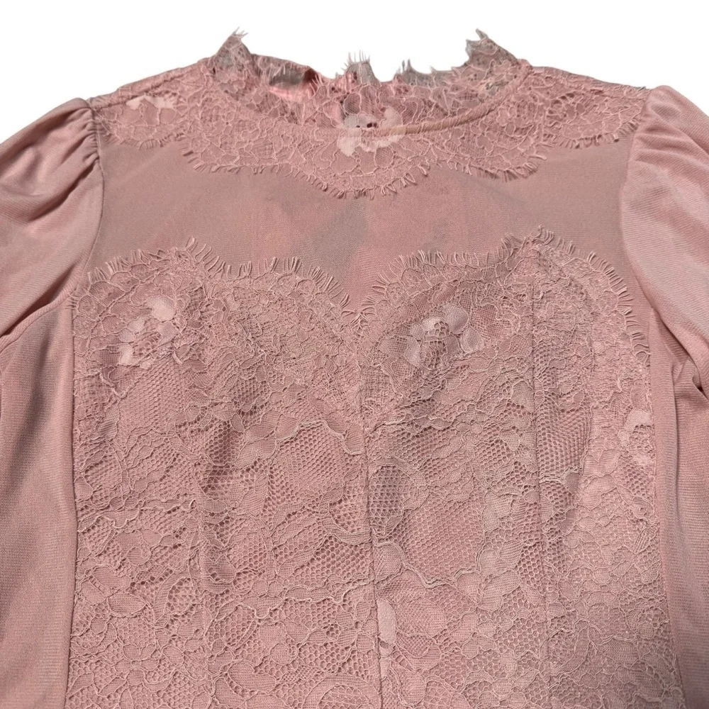 New Free People Sweet Nothings Long Sleeve Peachskin Bodysuit Size XS